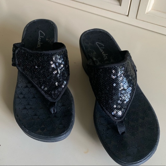 black sequin sandals